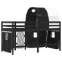 Cama alta niños con túnel madera pino blanco negro 80x200 cm de vidaXL, Camas y somieres - Ref: Foro24-3283841, Precio: 204,1...