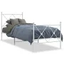 Metal bed frame with headboard and footboard white 75x190 cm by vidaXL, Beds and slatted bases - Ref: Foro24-376559, Price: 6...