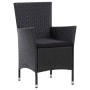 Set de comedor de jardín 5 pzas y cojines ratán sintético negro de vidaXL, Conjuntos de jardín - Ref: Foro24-46025, Precio: 4...