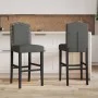 Hohe Hocker, 2 Stück, massives Gummiholz und Stoff von vidaXL, Küchenhocker - Ref: Foro24-4006208, Preis: 111,40 €, Rabatt: %