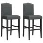 Hohe Hocker, 2 Stück, massives Gummiholz und Stoff von vidaXL, Küchenhocker - Ref: Foro24-4006208, Preis: 111,40 €, Rabatt: %