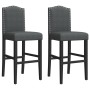 Taburetes altos 2 uds madera maciza de caucho y tela de vidaXL, Taburetes de cocina - Ref: Foro24-4006208, Precio: 113,39 €, ...