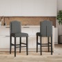 Taburetes altos 2 uds madera maciza de caucho y tela de vidaXL, Taburetes de cocina - Ref: Foro24-4006208, Precio: 113,39 €, ...