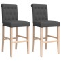Taburetes altos 2 uds madera maciza de caucho y tela de vidaXL, Taburetes de cocina - Ref: Foro24-4006215, Precio: 142,38 €, ...