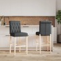 Taburetes altos 2 uds madera maciza de caucho y tela de vidaXL, Taburetes de cocina - Ref: Foro24-4006215, Precio: 142,38 €, ...