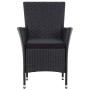 Set de comedor de jardín 5 pzas y cojines ratán sintético negro de vidaXL, Conjuntos de jardín - Ref: Foro24-46025, Precio: 4...