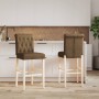 Taburetes altos 2 uds madera maciza de caucho y tela de vidaXL, Taburetes de cocina - Ref: Foro24-4006220, Precio: 115,24 €, ...