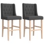 Taburetes altos 2 uds madera maciza de caucho y tela de vidaXL, Taburetes de cocina - Ref: Foro24-4006222, Precio: 107,88 €, ...