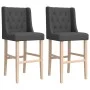 Taburetes altos 2 uds madera maciza de caucho y tela de vidaXL, Taburetes de cocina - Ref: Foro24-4006222, Precio: 106,17 €, ...