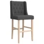 Taburetes altos 2 uds madera maciza de caucho y tela de vidaXL, Taburetes de cocina - Ref: Foro24-4006222, Precio: 106,17 €, ...