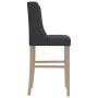 Taburetes altos 2 uds madera maciza de caucho y tela de vidaXL, Taburetes de cocina - Ref: Foro24-4006222, Precio: 106,17 €, ...