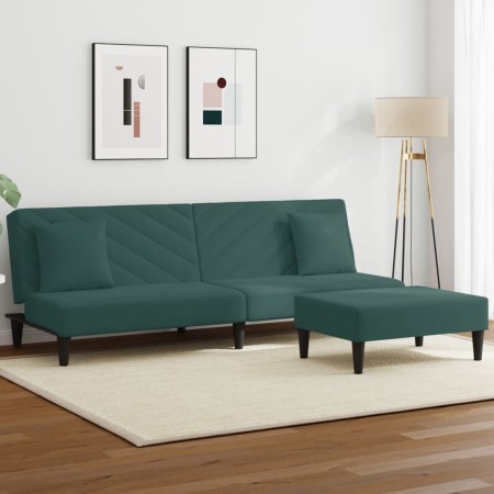 Juego de sofás con cojines 2 piezas terciopelo verde oscuro de vidaXL, Sofás - Ref: Foro24-3216264, Precio: 310,28 €, Descuen...