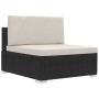 Set de sofás de jardín 4 piezas y cojines ratán sintético negro de vidaXL, Conjuntos de jardín - Ref: Foro24-47268, Precio: 3...