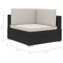 Set de sofás de jardín 4 piezas y cojines ratán sintético negro de vidaXL, Conjuntos de jardín - Ref: Foro24-47268, Precio: 3...