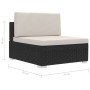 Set de sofás de jardín 4 piezas y cojines ratán sintético negro de vidaXL, Conjuntos de jardín - Ref: Foro24-47268, Precio: 3...