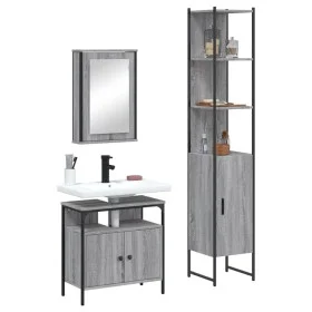 Set de muebles de baño 3 pzas madera contrachapada gris sonoma de vidaXL, Muebles de baño - Ref: Foro24-3214798, Precio: 180,...
