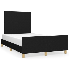 Estructura de cama con cabecero tela negro 120x190 cm de vidaXL, Camas y somieres - Ref: Foro24-3270501, Precio: 160,14 €, De...