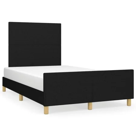Bed frame with black fabric headboard 120x190 cm by vidaXL, Beds and slatted bases - Ref: Foro24-3270501, Price: 143,68 €, Di...