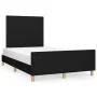 Bed frame with black fabric headboard 120x190 cm by vidaXL, Beds and slatted bases - Ref: Foro24-3270501, Price: 143,68 €, Di...