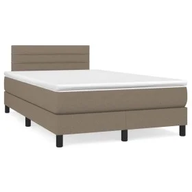 Cama box spring con colchón y LED tela gris taupe 120x190 cm de vidaXL, Camas y somieres - Ref: Foro24-3270050, Precio: 378,8...
