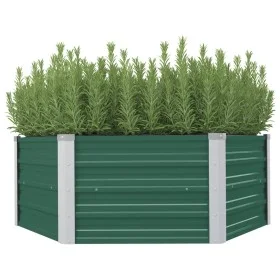 Arriate elevado de acero galvanizado verde 129x129x46 cm de vidaXL, Maceteros y jardineras - Ref: Foro24-47015, Precio: 45,52...