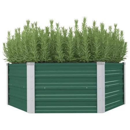 Arriate elevado de acero galvanizado verde 129x129x46 cm de vidaXL, Maceteros y jardineras - Ref: Foro24-47015, Precio: 45,52...