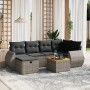 Set de sofás de jardín 7 piezas con cojines ratán PE gris de vidaXL, Conjuntos de jardín - Ref: Foro24-3265064, Precio: 423,3...
