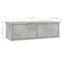 Estante cajones para pared contrachapada hormigón 60x26x18,5cm de vidaXL, Estantes y estanterías - Ref: Foro24-800589, Precio...