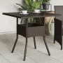 Mesa de jardín superficie de vidrio ratán PE marrón 80x80x75 cm de vidaXL, Mesas de jardín - Ref: Foro24-365524, Precio: 84,8...
