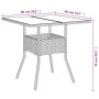 Mesa de jardín superficie de vidrio ratán PE marrón 80x80x75 cm de vidaXL, Mesas de jardín - Ref: Foro24-365524, Precio: 84,8...