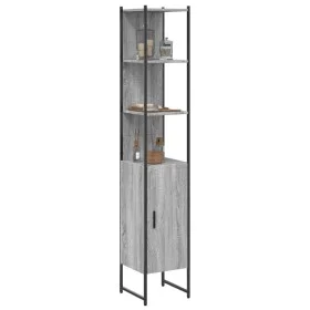 Armario de baño madera de ingeniería gris Sonoma 33x33x185,5 cm de vidaXL, Tocadores - Ref: Foro24-842474, Precio: 89,07 €, D...