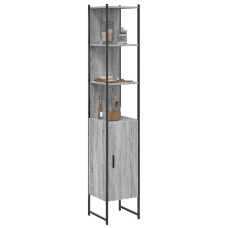 Armario de baño madera de ingeniería gris Sonoma 33x33x185,5 cm de vidaXL, Tocadores - Ref: Foro24-842474, Precio: 90,69 €, D...