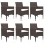 Juego de comedor para jardín 7 piezas con cojines marrón de vidaXL, Conjuntos de jardín - Ref: Foro24-3095867, Precio: 580,12...