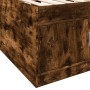 Tumbona con cajones madera ingeniería roble ahumado 75x190 cm de vidaXL, Camas y somieres - Ref: Foro24-3280262, Precio: 165,...