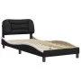 Black white synthetic leather headboard bed frame 90x200 cm by vidaXL, Beds and slatted bases - Ref: Foro24-3207979, Price: 1...