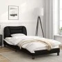 Black white synthetic leather headboard bed frame 90x200 cm by vidaXL, Beds and slatted bases - Ref: Foro24-3207979, Price: 1...