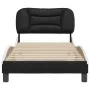 Black white synthetic leather headboard bed frame 90x200 cm by vidaXL, Beds and slatted bases - Ref: Foro24-3207979, Price: 1...