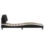 Black white synthetic leather headboard bed frame 90x200 cm by vidaXL, Beds and slatted bases - Ref: Foro24-3207979, Price: 1...