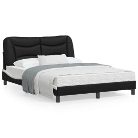 Estructura cama cabecero cuero sintético negro blanco 120x200cm de vidaXL, Camas y somieres - Ref: Foro24-3207993, Precio: 21...