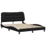 Estructura cama cabecero cuero sintético negro blanco 120x200cm de vidaXL, Camas y somieres - Ref: Foro24-3207993, Precio: 21...