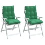 Cojines para silla con respaldo bajo 2 uds tela Oxford verde de vidaXL, Cojines para sillas y sofás - Ref: Foro24-377686, Pre...