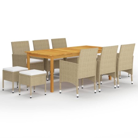 Juego de comedor de jardín de 11 piezas beige de vidaXL, Conjuntos de jardín - Ref: Foro24-3067873, Precio: 781,72 €, Descuen...