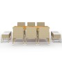 Juego de comedor de jardín de 11 piezas beige de vidaXL, Conjuntos de jardín - Ref: Foro24-3067873, Precio: 781,72 €, Descuen...