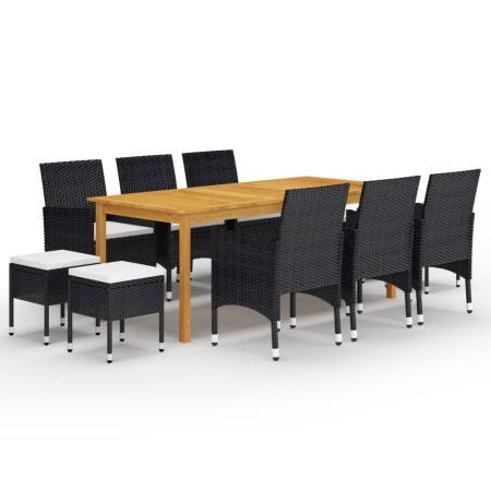 Juego de comedor de jardín de 11 piezas negro de vidaXL, Conjuntos de jardín - Ref: Foro24-3067871, Precio: 749,10 €, Descuen...