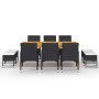 Juego de comedor de jardín de 11 piezas negro de vidaXL, Conjuntos de jardín - Ref: Foro24-3067871, Precio: 749,10 €, Descuen...