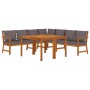 Juego comedor jardín y cojines 7 piezas madera maciza acacia de vidaXL, Conjuntos de jardín - Ref: Foro24-3154971, Precio: 92...