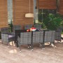 Set de muebles jardín 9 pzas con cojines ratán sintético gris de vidaXL, Conjuntos de jardín - Ref: Foro24-3095026, Precio: 6...