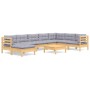 Juego de muebles de jardín 9 pzas y cojines madera maciza pino de vidaXL, Conjuntos de jardín - Ref: Foro24-3096664, Precio: ...