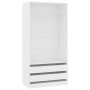 Armario de madera contrachapada blanco 100x50x200 cm de vidaXL, Armarios roperos - Ref: Foro24-800603, Precio: 220,56 €, Desc...