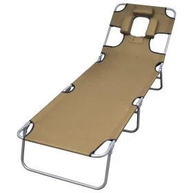 Folding lounger with head cushion and adjustable backrest gray by vidaXL, Loungers - Ref: Foro24-44296, Price: 68,93 €, Disco...